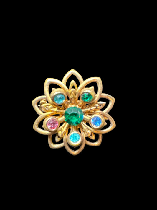 Rhinestone & Copper Coloured brooch