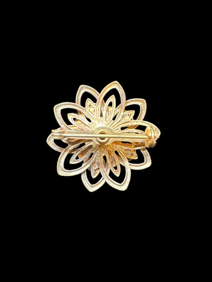 Rhinestone & Copper Coloured brooch