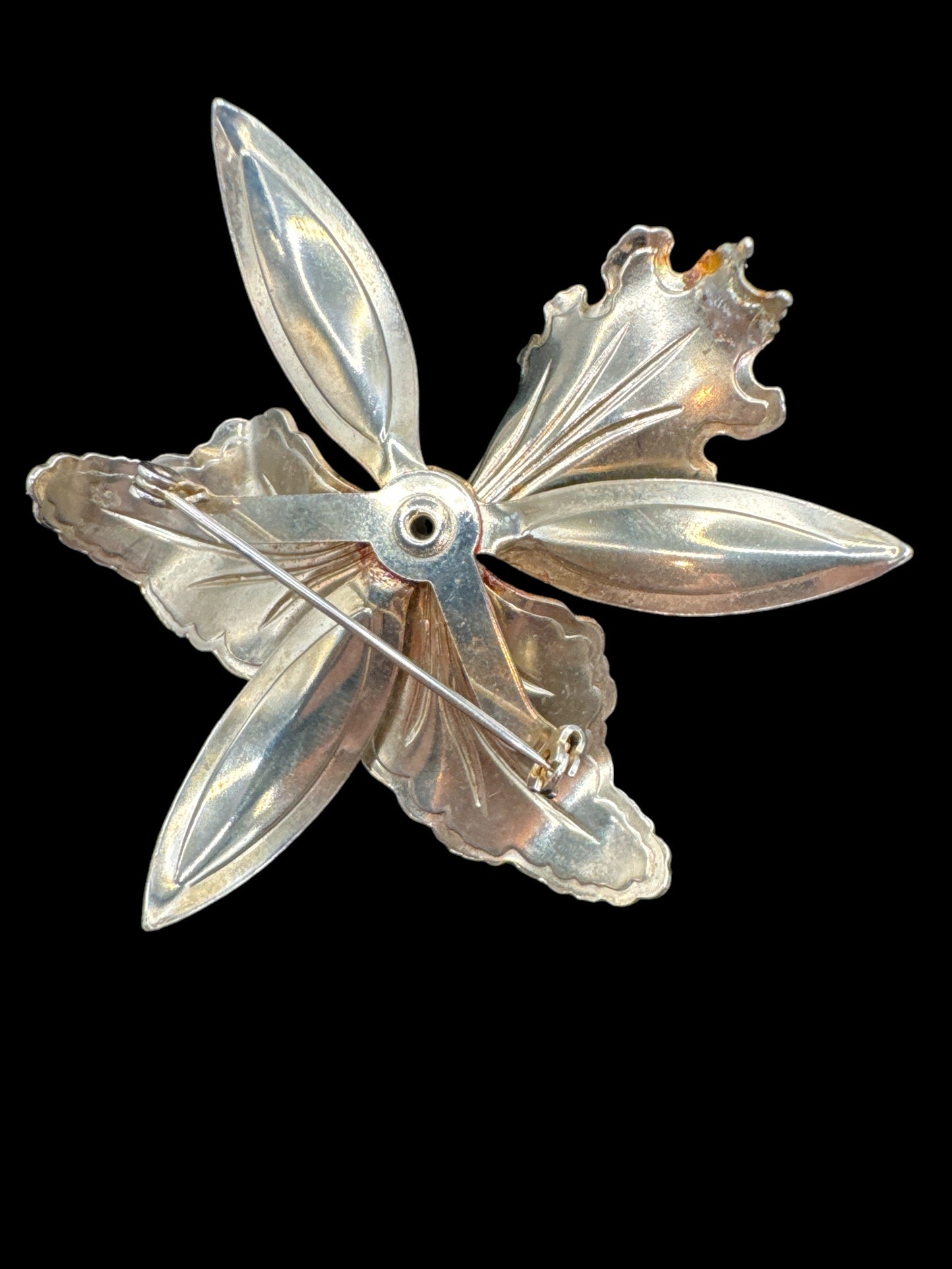 Vintage Enamel Iris Brooch