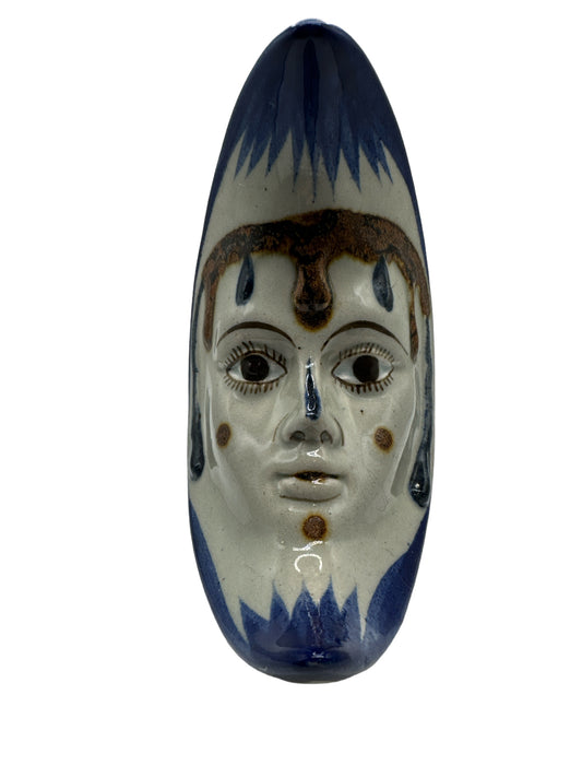 Tonala Mexican Pottery Crescent Moon Face