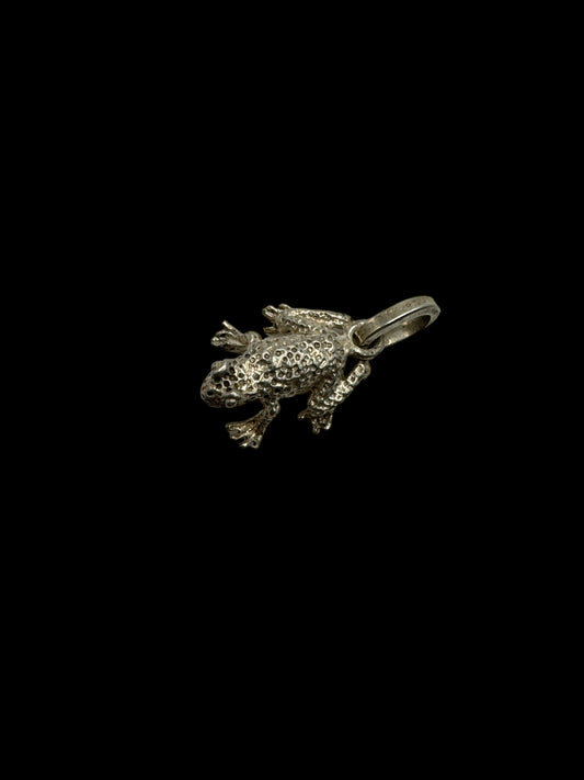 Silver Frog Charm Pendant