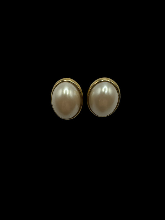 Faux Pearl Clip On Earrings