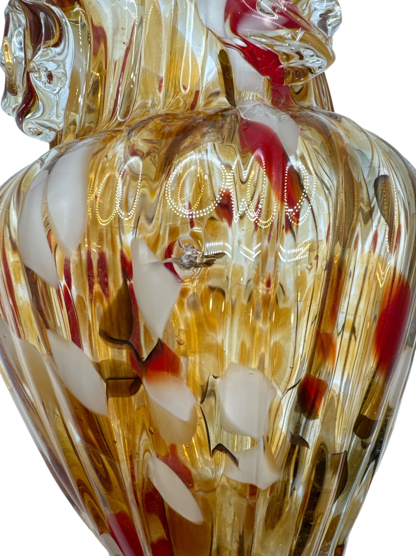 Vintage MCM Amber Owl Vase
