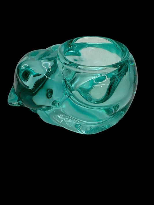 Vintage Sleeping Cat Candle Holder