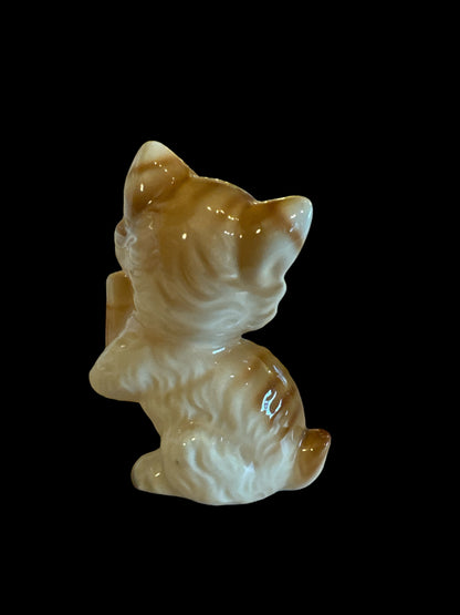 Vintage Porcelain Kitten Ornament