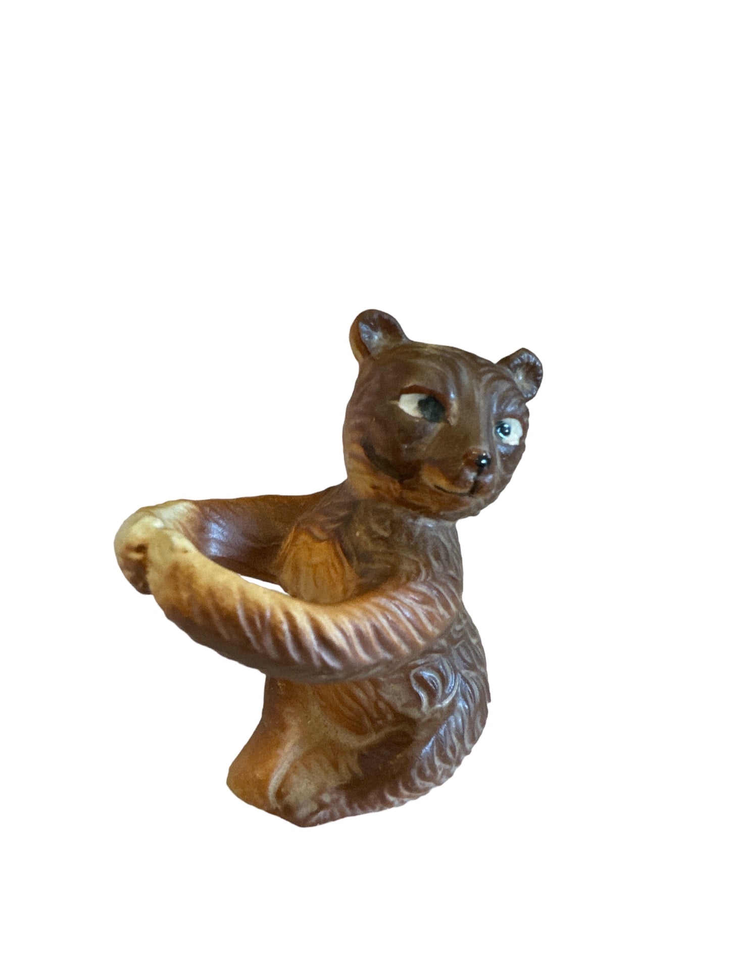 Vintage Bear With Fish Salt & Pepper Shakers