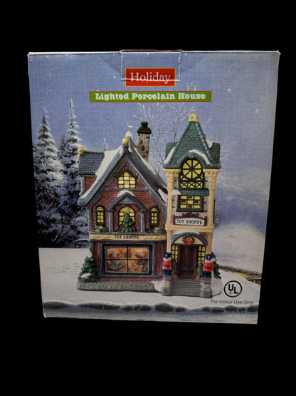 Holiday Lighted Porcelain House - Toy Shoppe