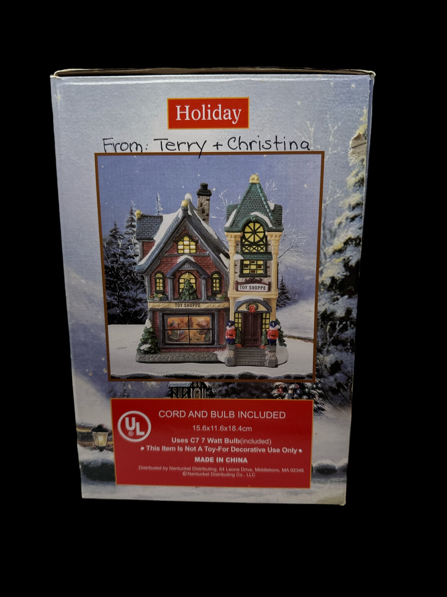 Holiday Lighted Porcelain House - Toy Shoppe
