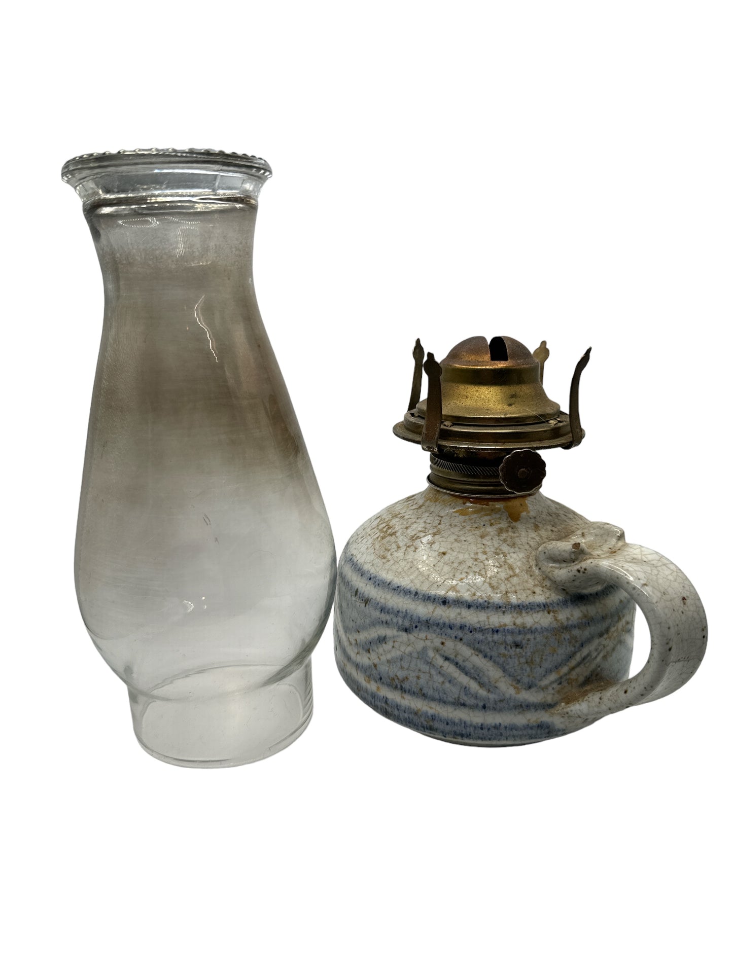 Pottery Hurricane Oil Lamp