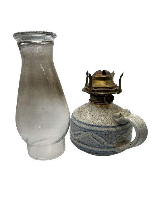Pottery Hurricane Oil Lamp