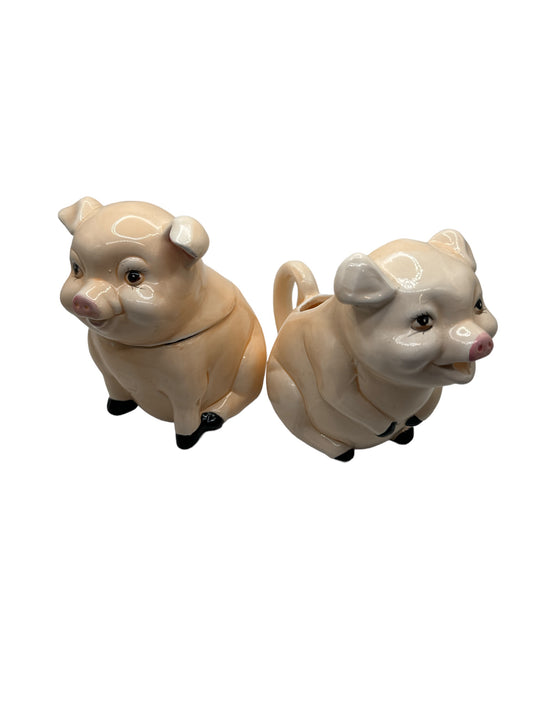 Vintage Pig Creamer and Sugar