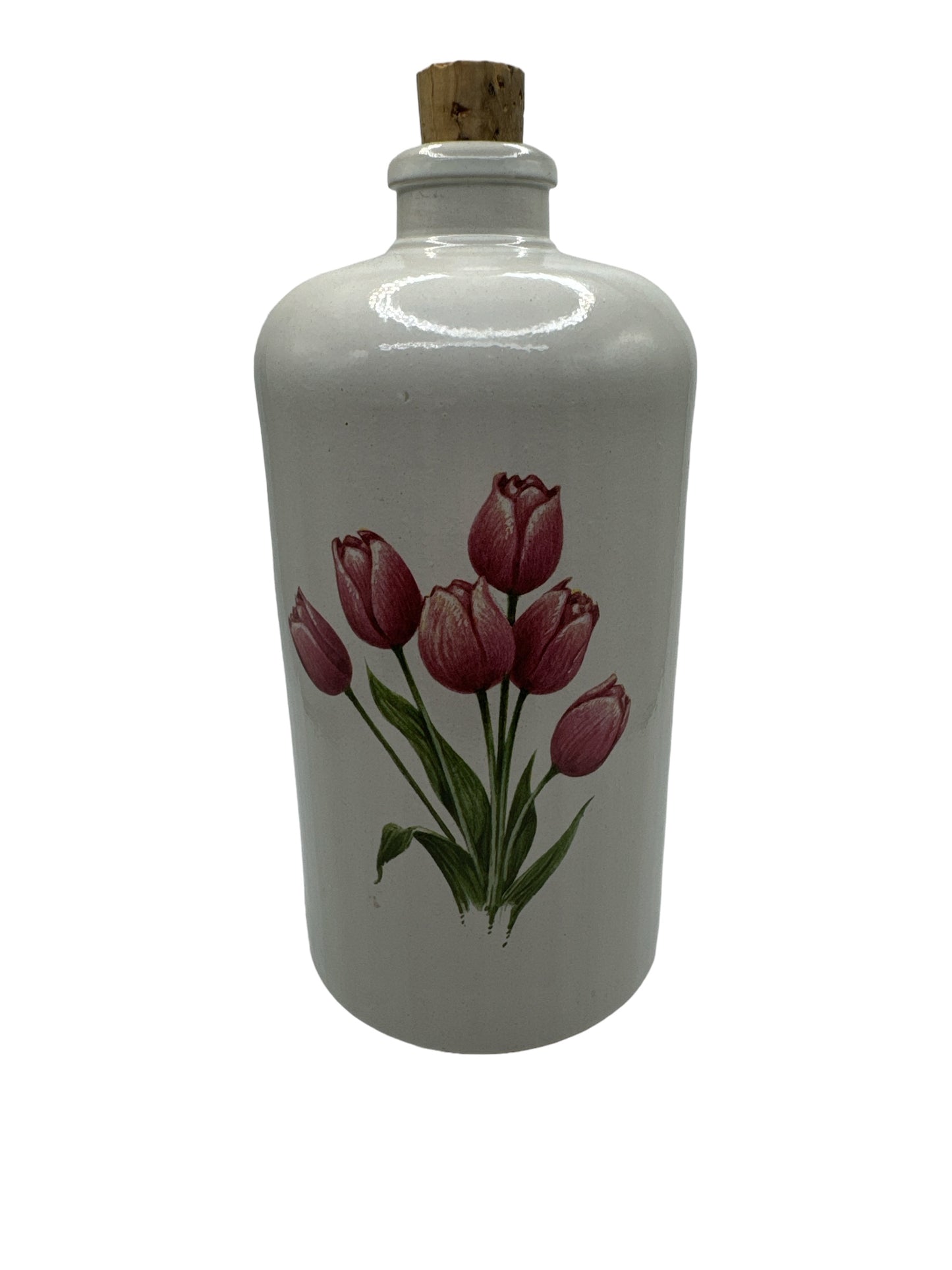 Vintage White Glazed Stoneware Bottle