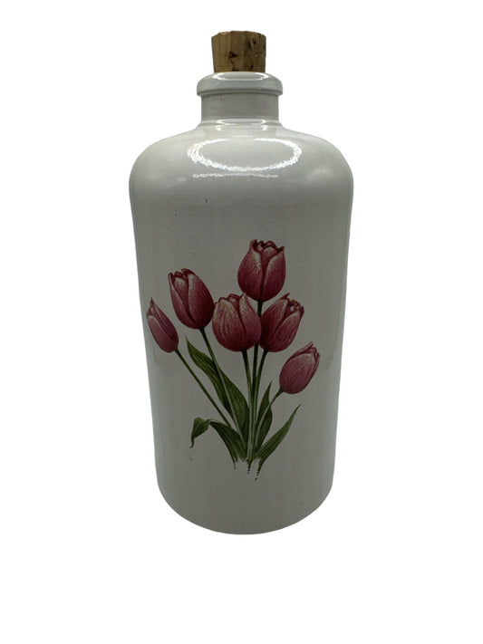 Vintage White Glazed Stoneware Bottle