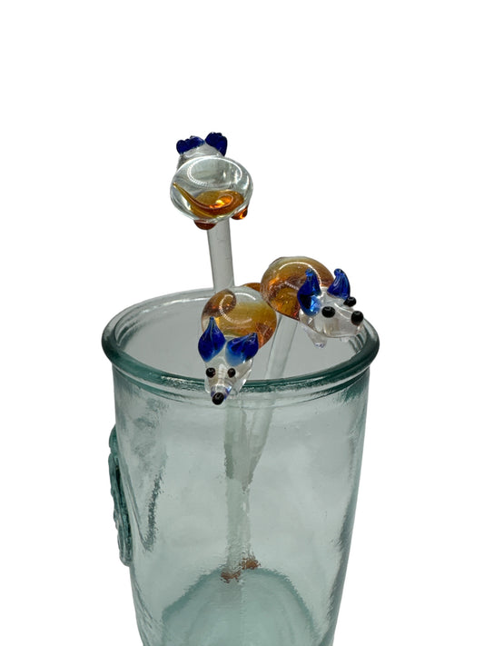 Three Mice Glass Stir Sticks