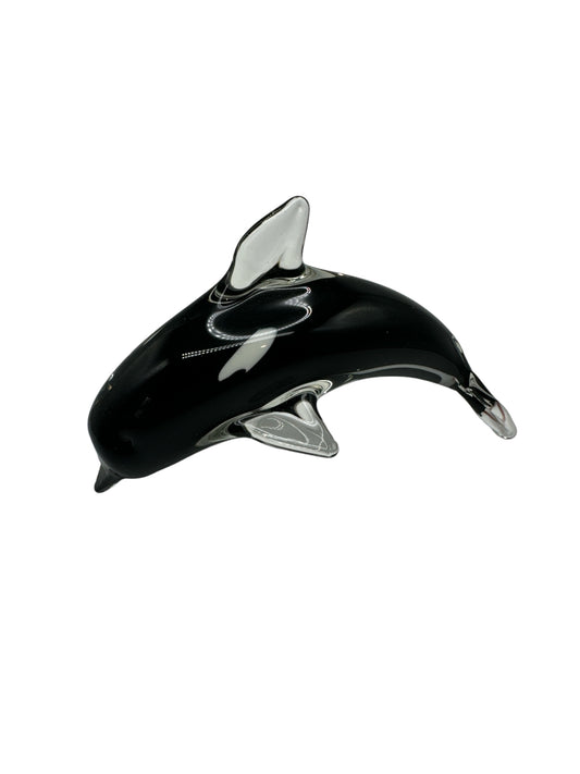 Glass Dolphin Paperweight