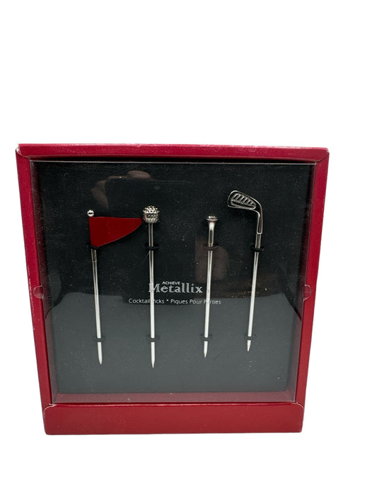 Metal Golf Cocktail Picks