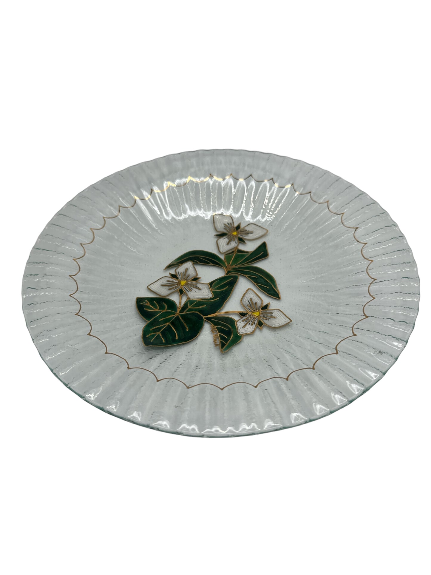 Dogwood painted Clear Plate