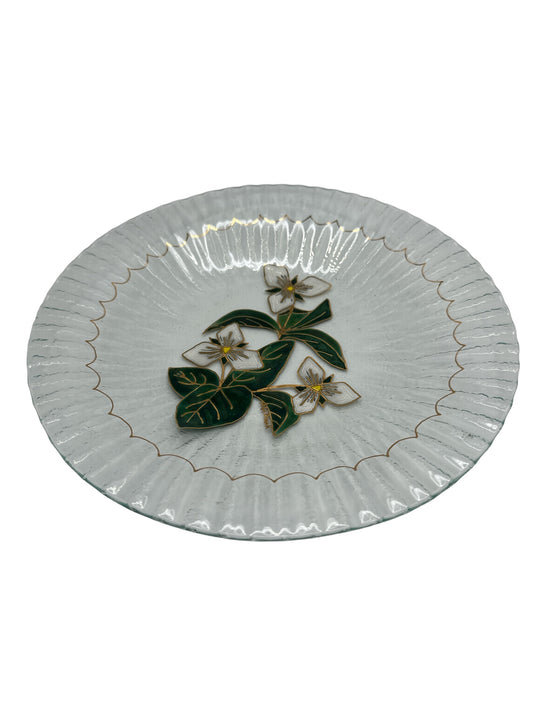 Dogwood painted Clear Plate