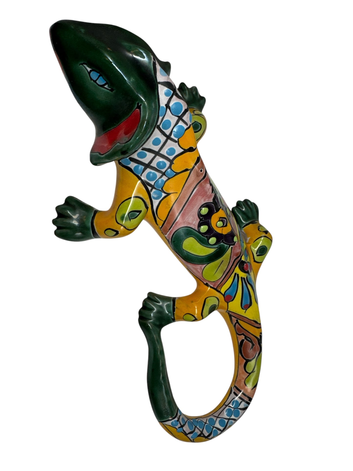 Mexican Talavera Lizard Iguana Art Pottery Figure