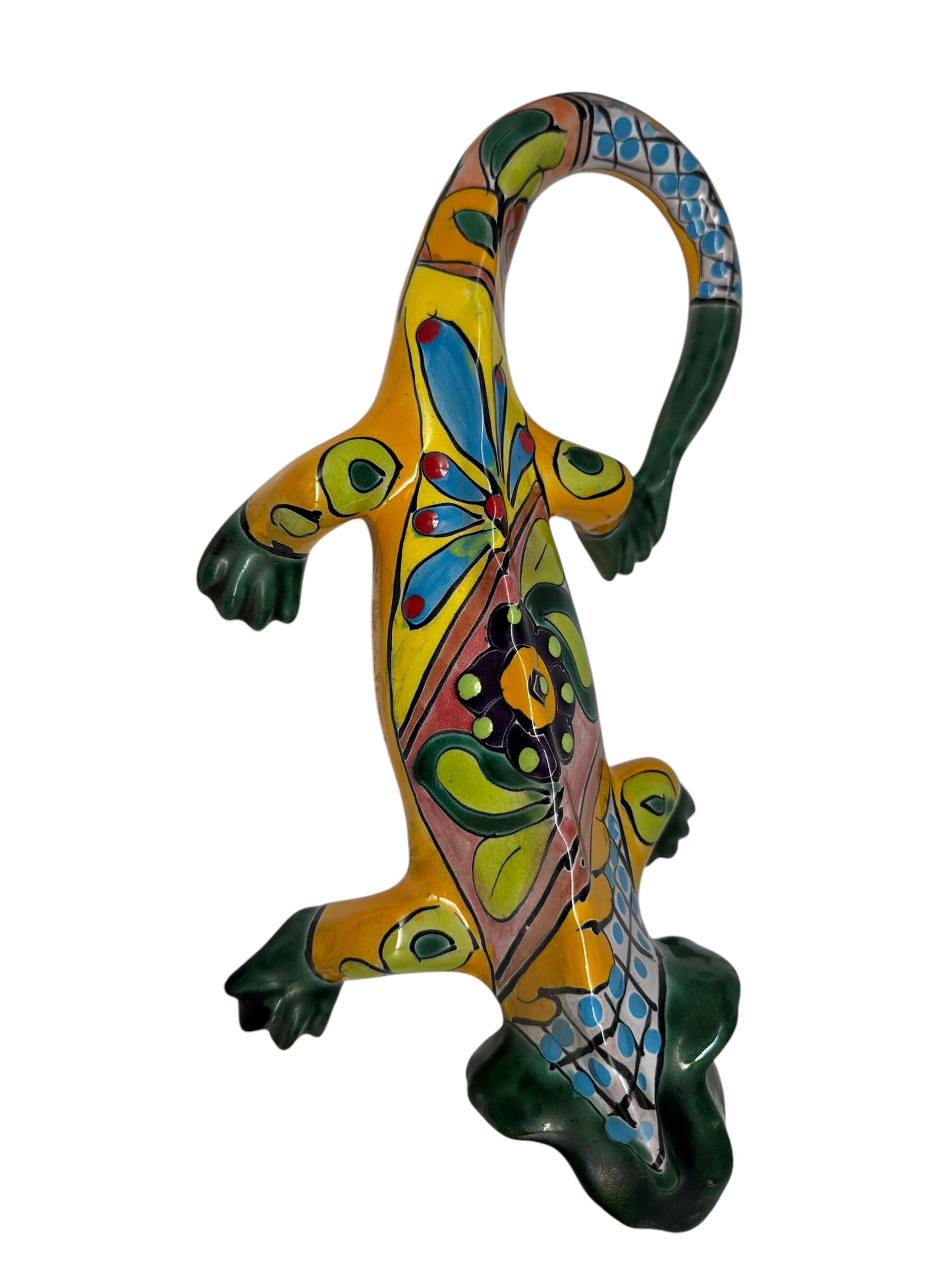 Mexican Talavera Lizard Iguana Art Pottery Figure