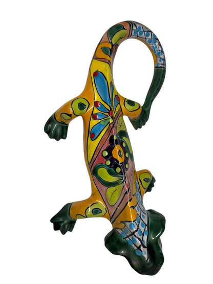 Mexican Talavera Lizard Iguana Art Pottery Figure