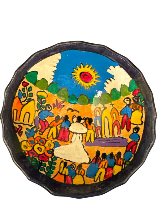 Mexican Talavera Pottery Sauce Bowl - Wedding Scene