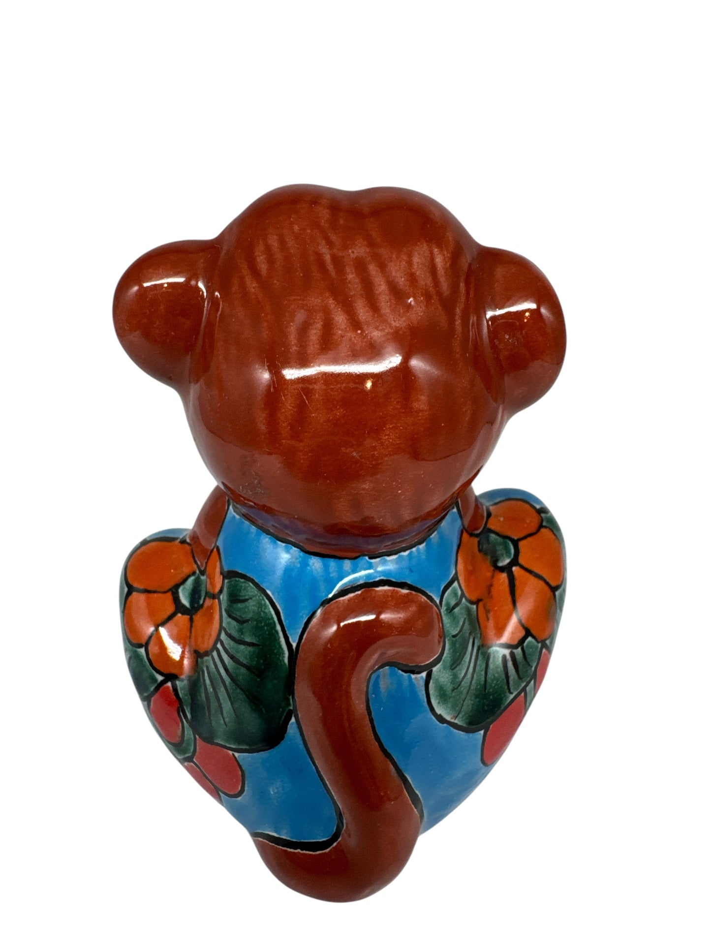 Mexican Talavera Monkey - Speak No Evil